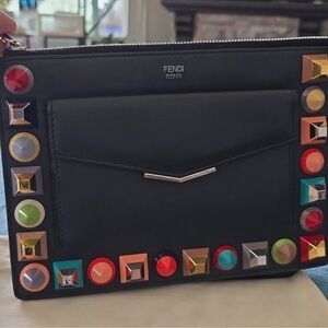 Fendi Rainbow Clutch Black - EUC